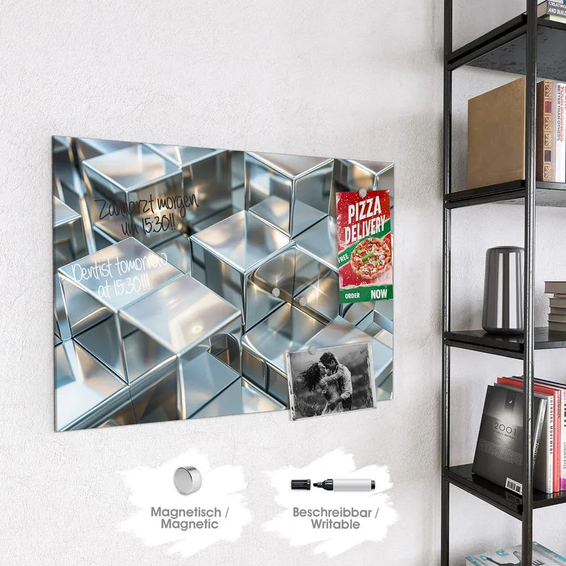 Magnettafel - Metallische Würfel