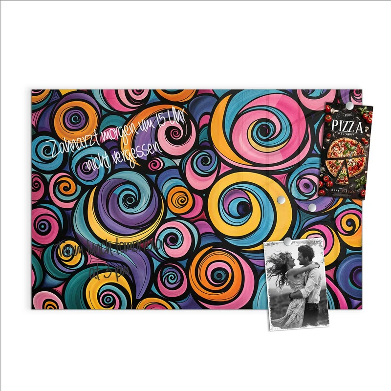 Magnettafel - Farbige Spiralen