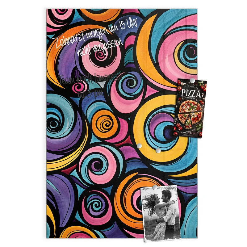 Magnettafel - Farbige Spiralen