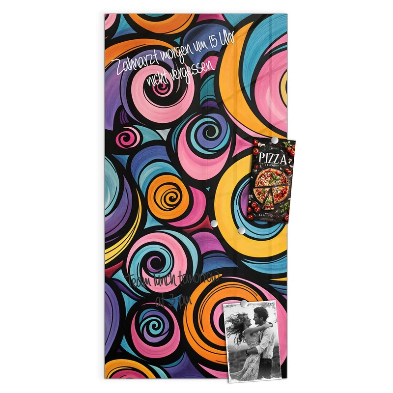 Magnettafel - Farbige Spiralen