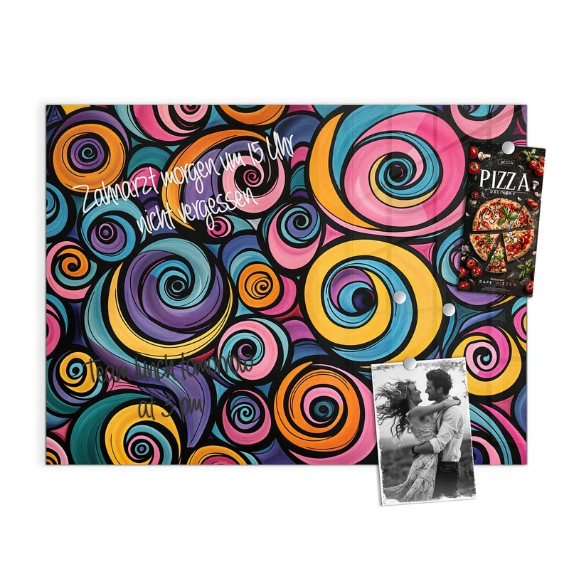 Magnettafel - Farbige Spiralen