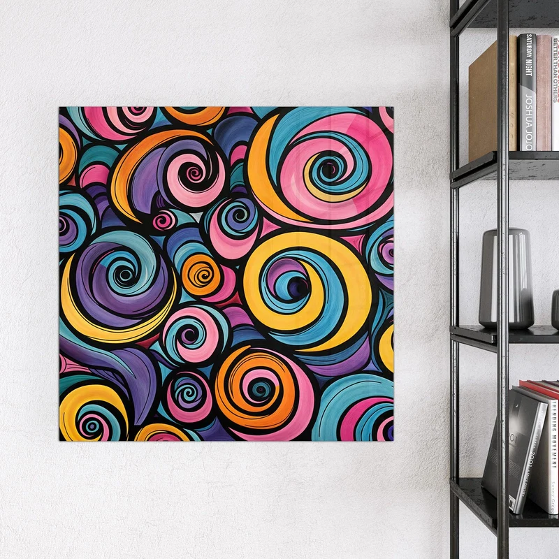 Magnettafel - Farbige Spiralen
