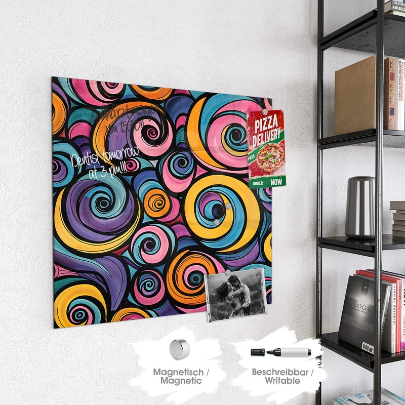 Magnettafel - Farbige Spiralen