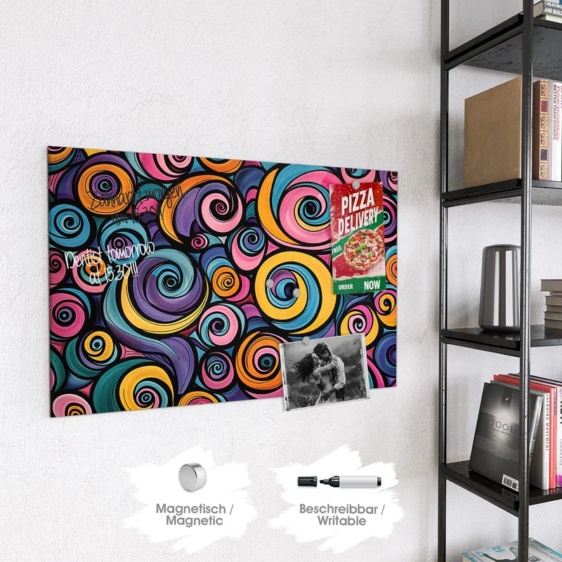 Magnettafel - Farbige Spiralen