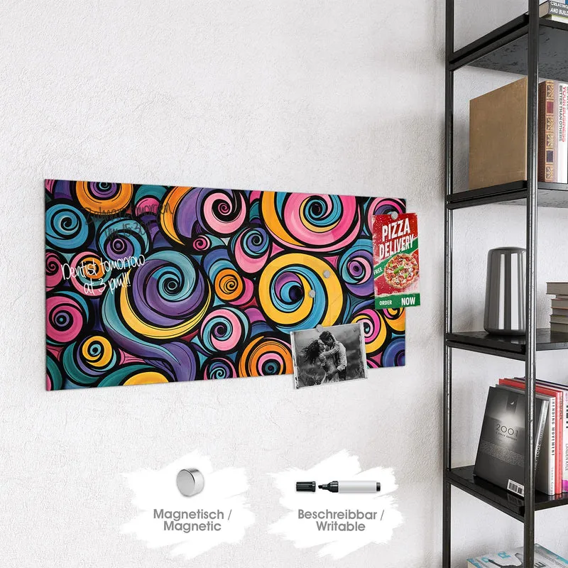 Magnettafel - Farbige Spiralen