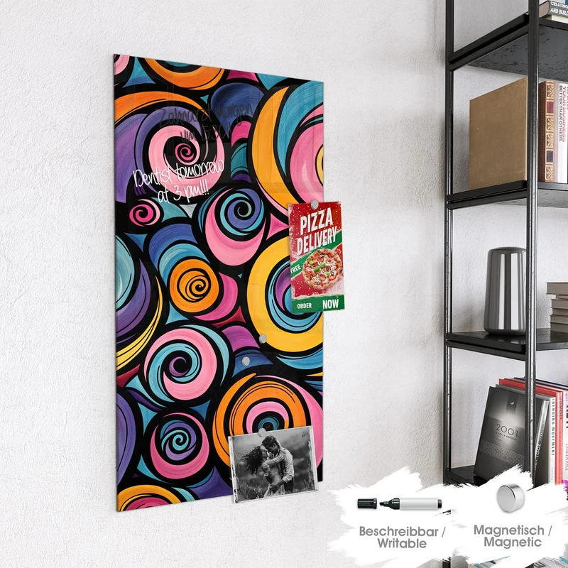 Magnettafel - Farbige Spiralen
