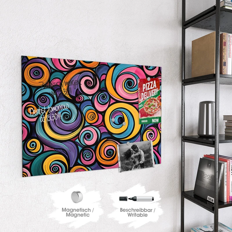 Magnettafel - Farbige Spiralen