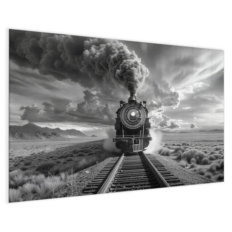 Magnettafel - Dampflok unter Wolken