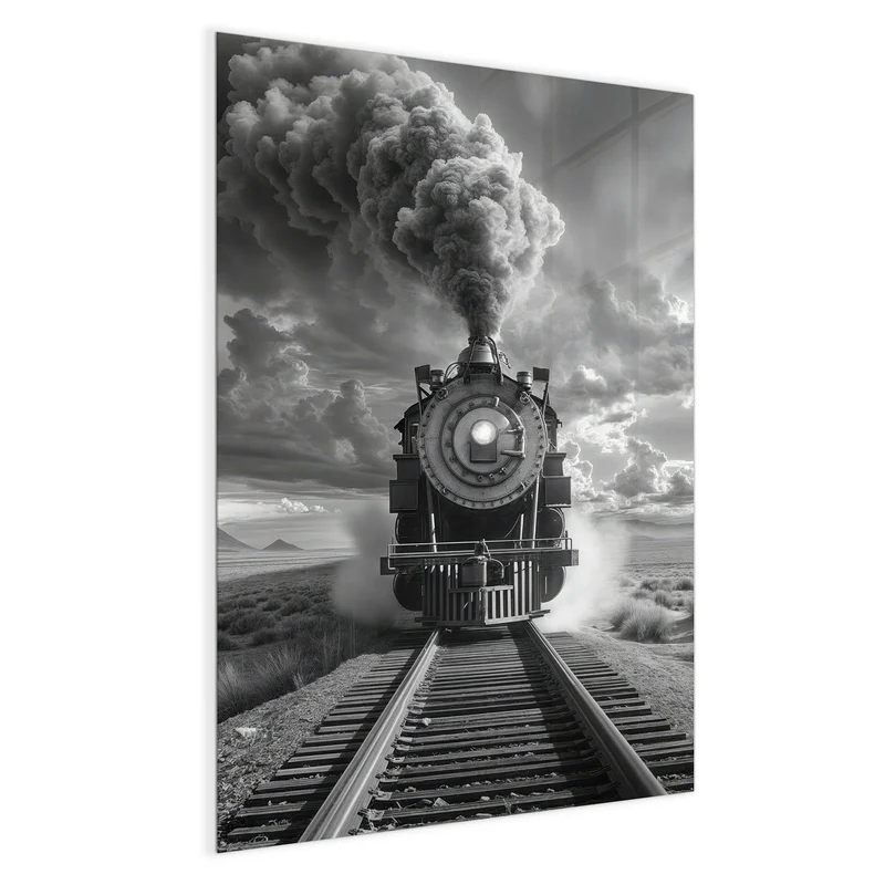 Magnettafel - Dampflok unter Wolken
