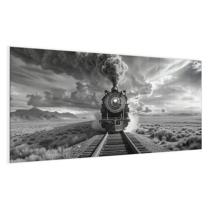 Magnettafel - Dampflok unter Wolken