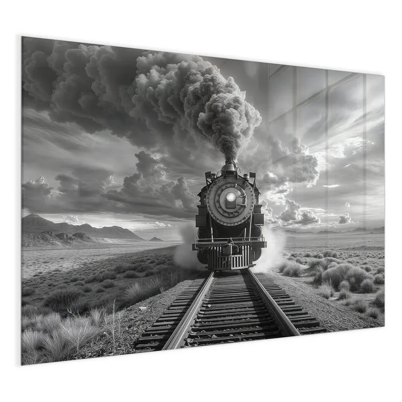 Magnettafel - Dampflok unter Wolken