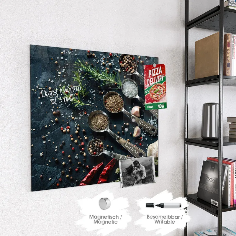 Magnettafel - Gewürze in Messlöffeln