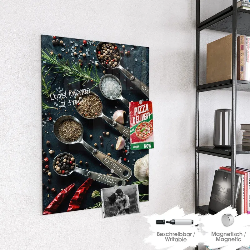 Magnettafel - Gewürze in Messlöffeln