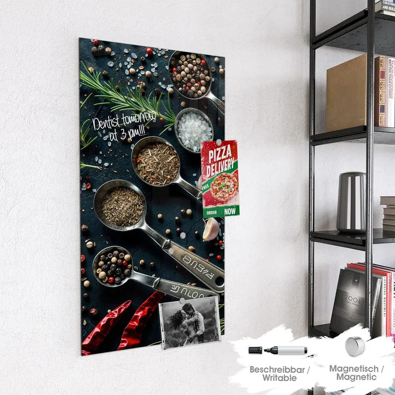 Magnettafel - Gewürze in Messlöffeln