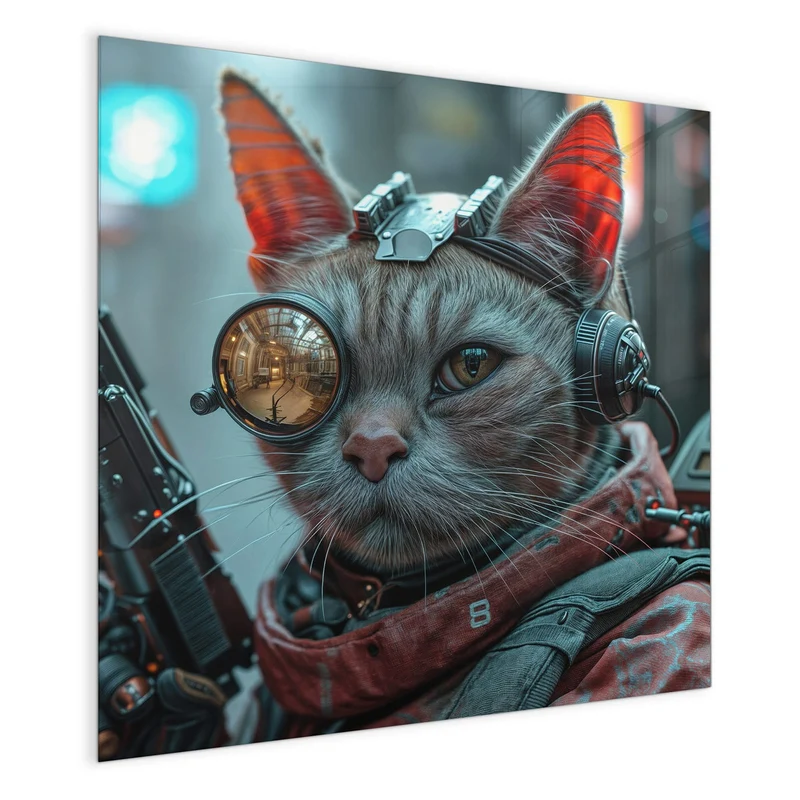 Magnettafel - Katze mit Fliegerbrille
