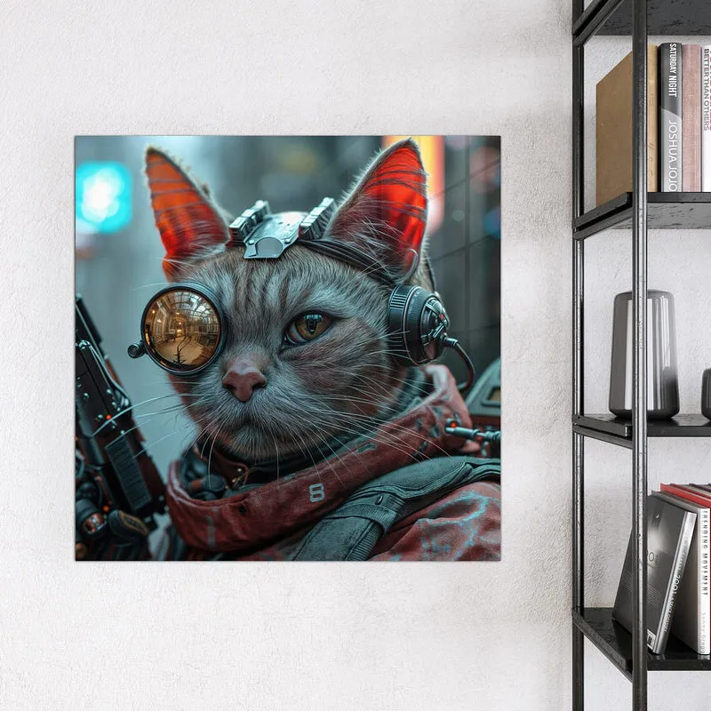 Magnettafel - Katze mit Fliegerbrille