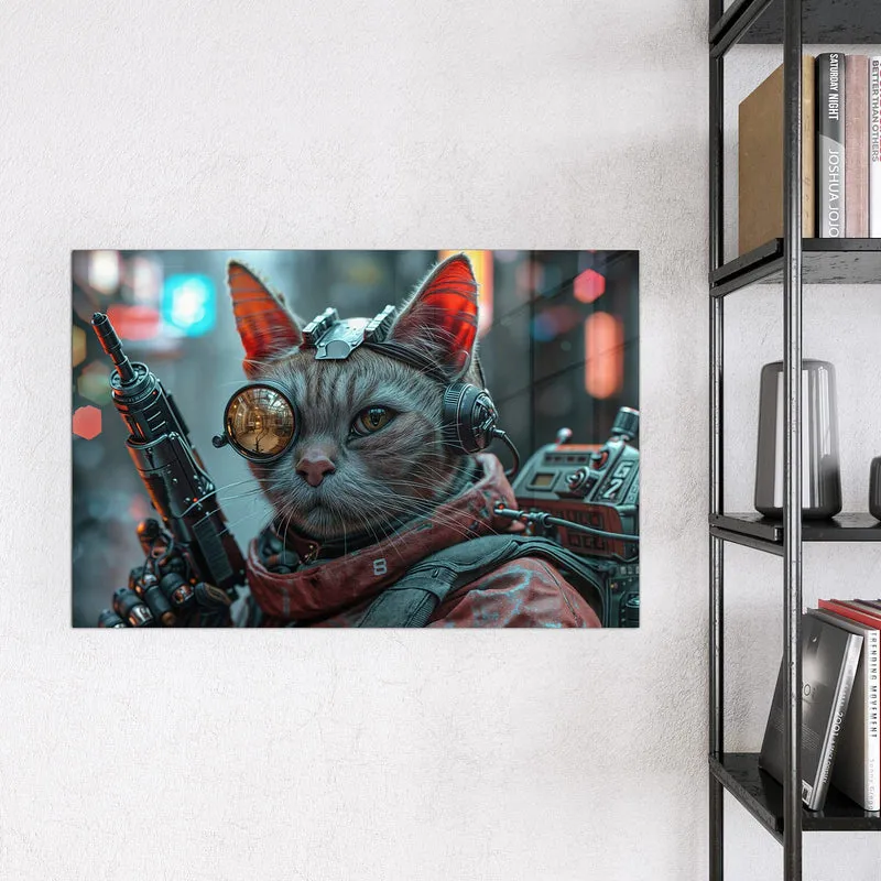 Magnettafel - Katze mit Fliegerbrille