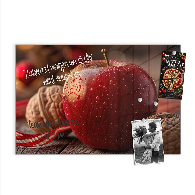 Magnettafel - Apfel und Nüsse