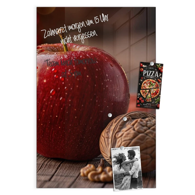 Magnettafel - Apfel und Nüsse