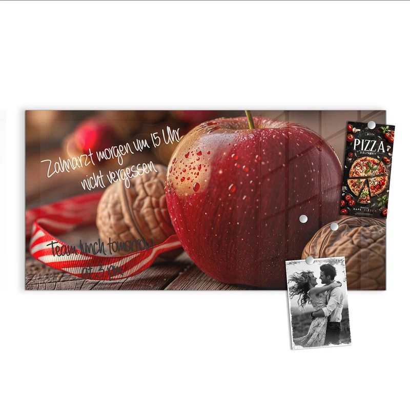 Magnettafel - Apfel und Nüsse