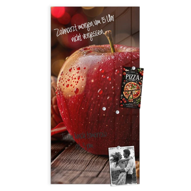 Magnettafel - Apfel und Nüsse