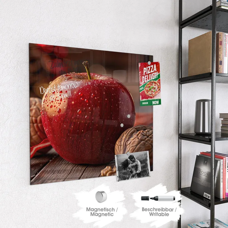 Magnettafel - Apfel und Nüsse