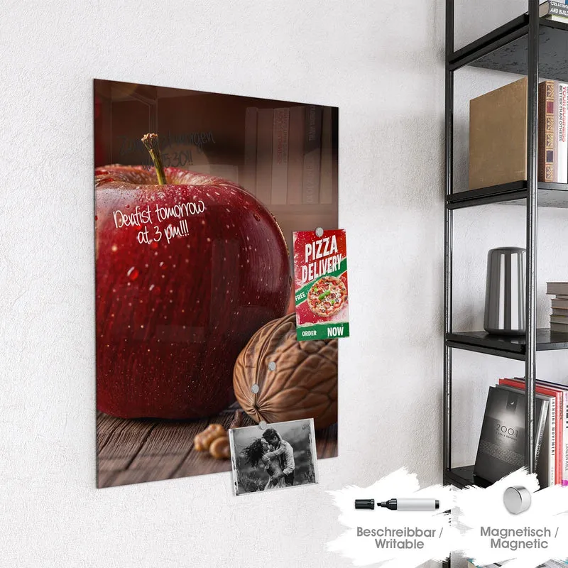 Magnettafel - Apfel und Nüsse