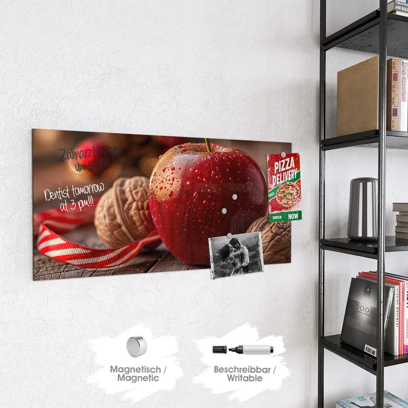 Magnettafel - Apfel und Nüsse