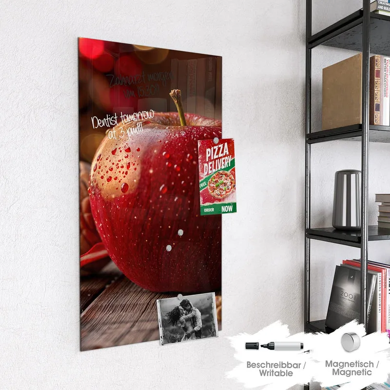 Magnettafel - Apfel und Nüsse
