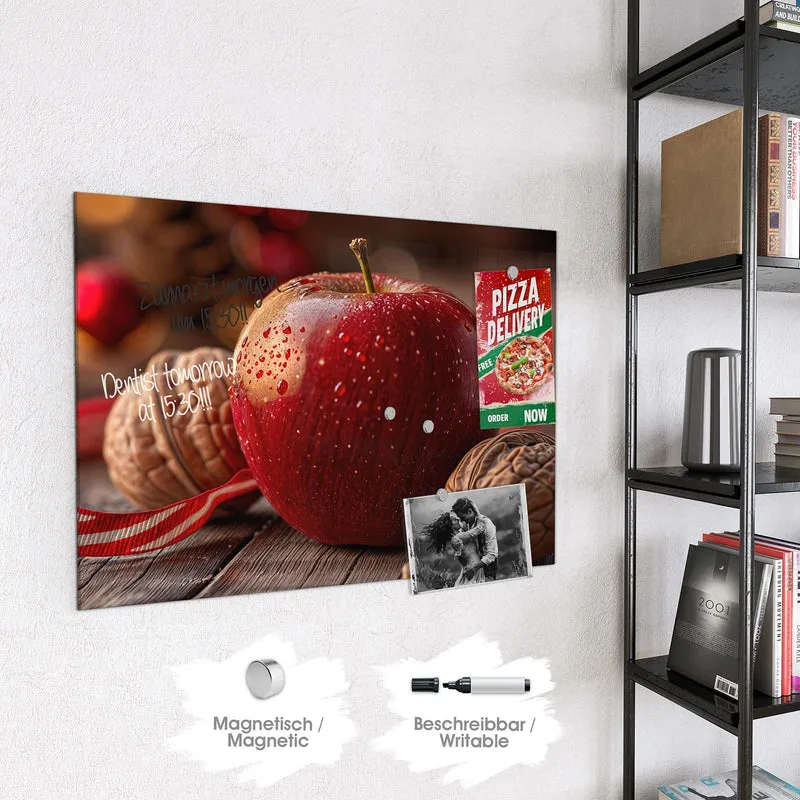 Magnettafel - Apfel und Nüsse