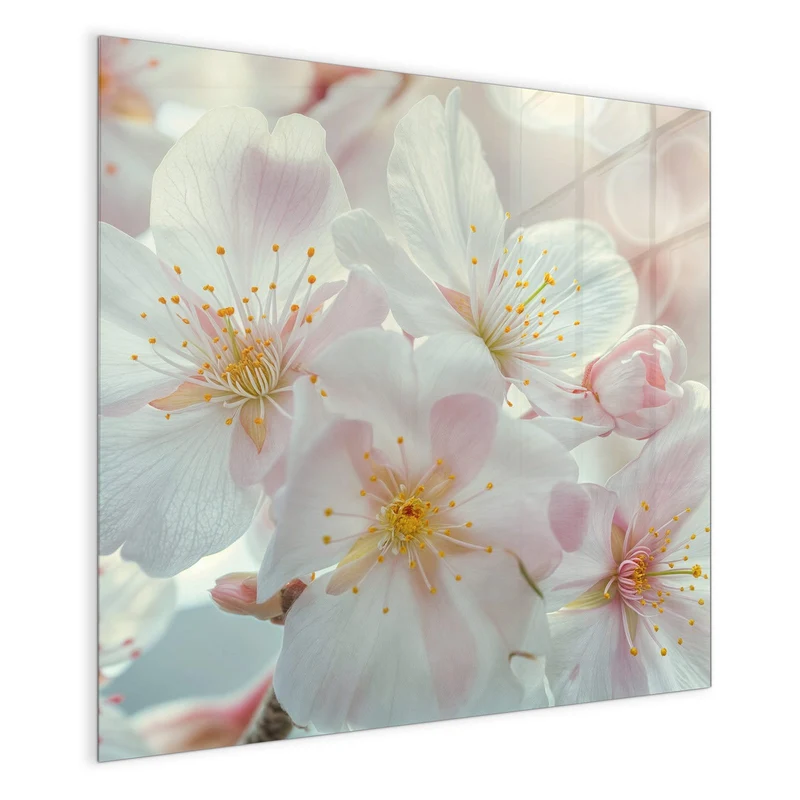 Magnettafel - Weiße Frühlingsblüten