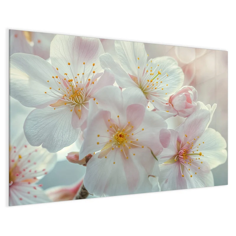 Magnettafel - Weiße Frühlingsblüten
