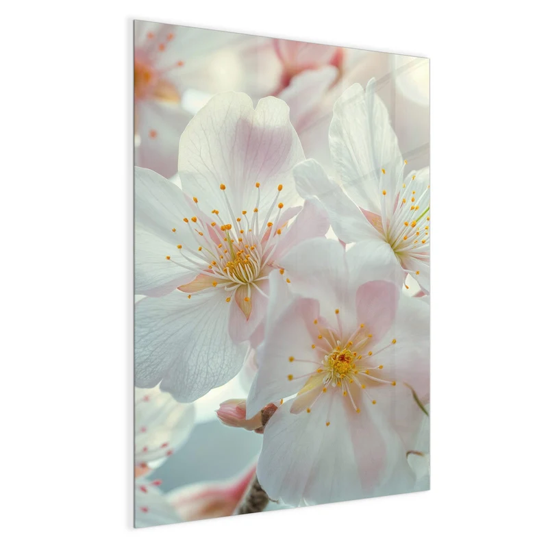 Magnettafel - Weiße Frühlingsblüten