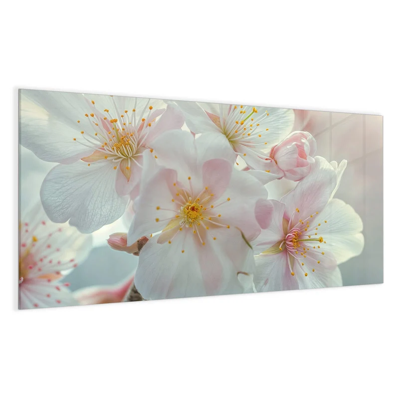 Magnettafel - Weiße Frühlingsblüten