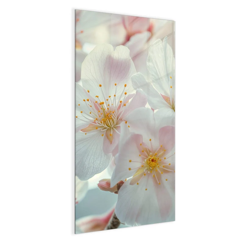 Magnettafel - Weiße Frühlingsblüten