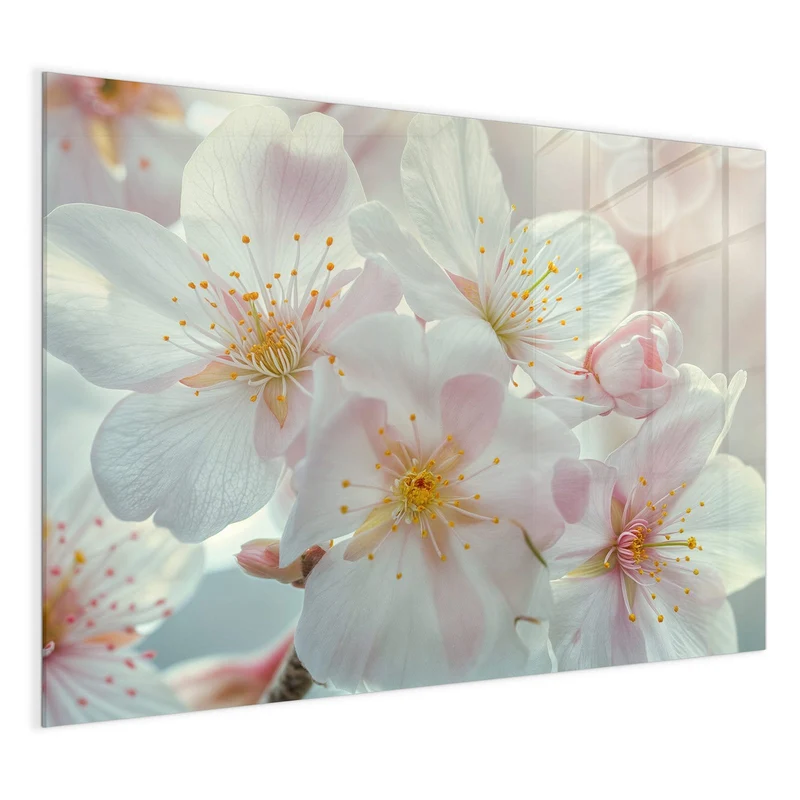 Magnettafel - Weiße Frühlingsblüten