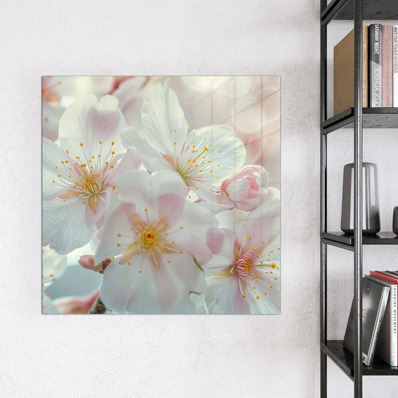 Magnettafel - Weiße Frühlingsblüten