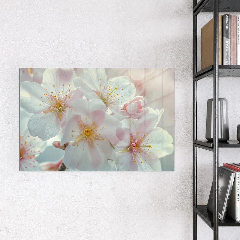Magnettafel - Weiße Frühlingsblüten