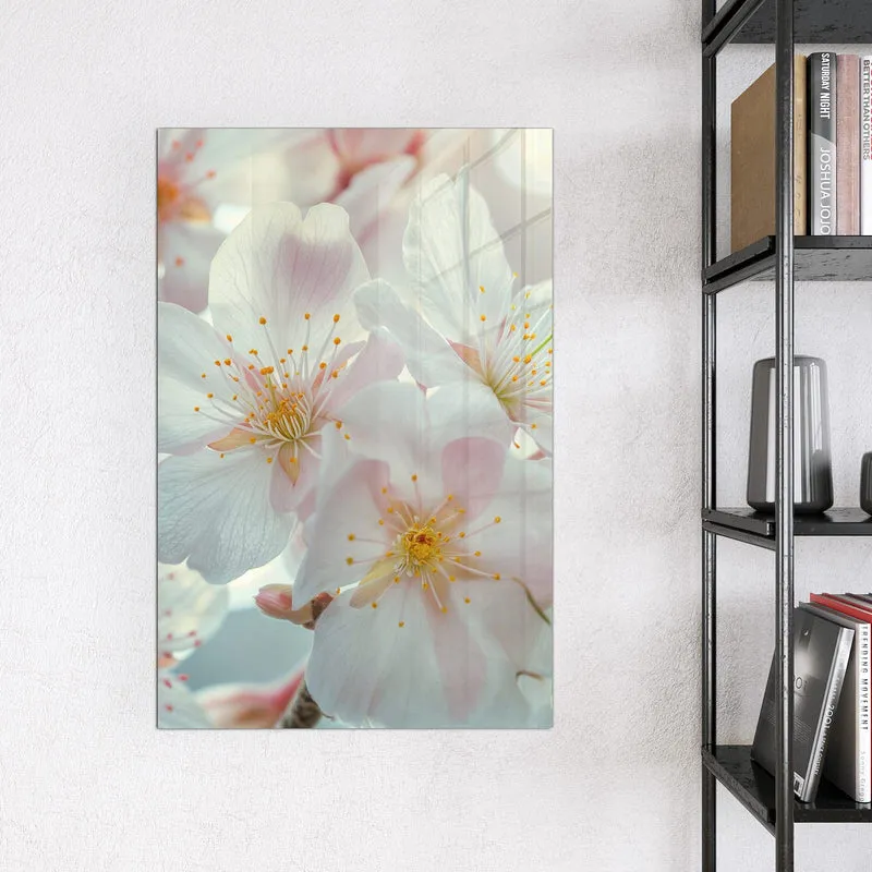 Magnettafel - Weiße Frühlingsblüten