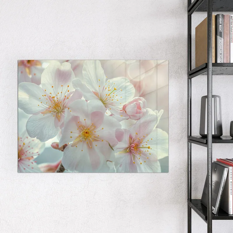 Magnettafel - Weiße Frühlingsblüten