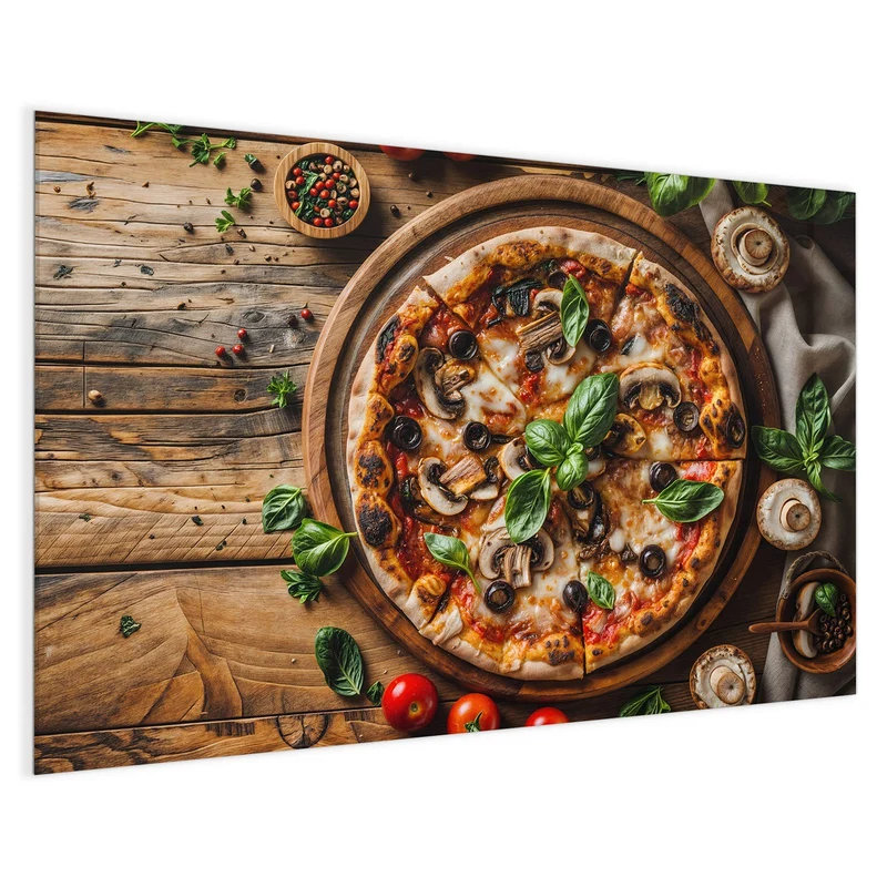 Magnettafel - Pizza mit Champignons
