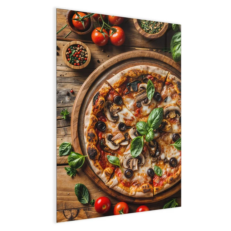 Magnettafel - Pizza mit Champignons