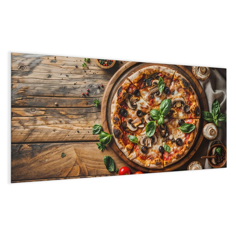 Magnettafel - Pizza mit Champignons