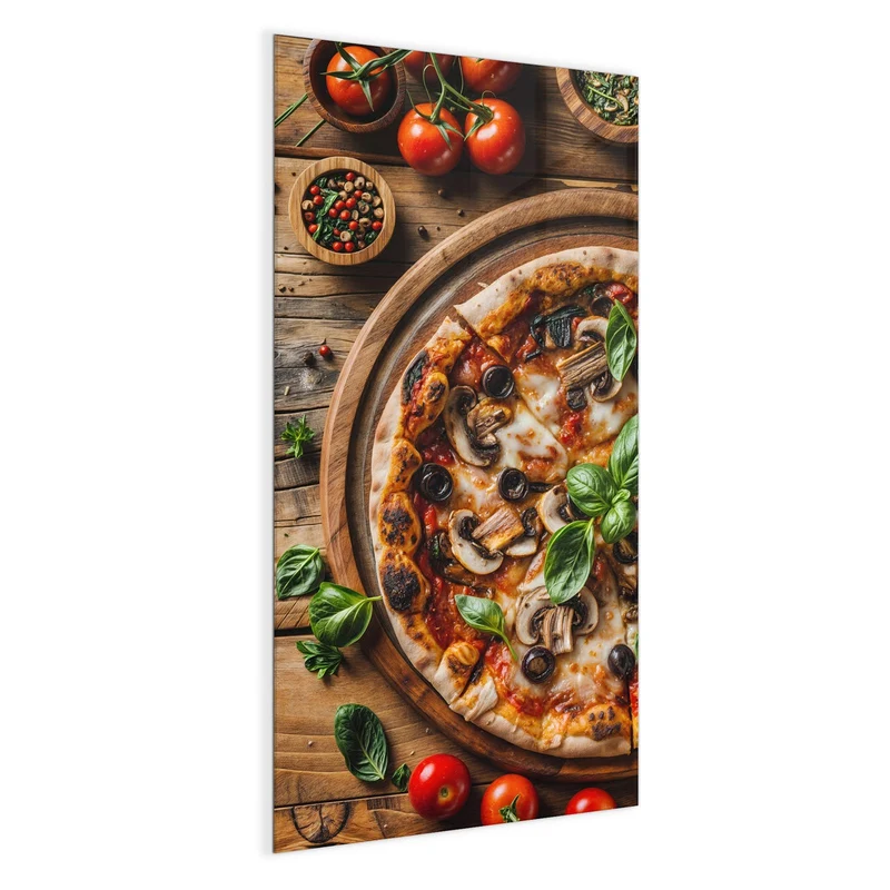 Magnettafel - Pizza mit Champignons