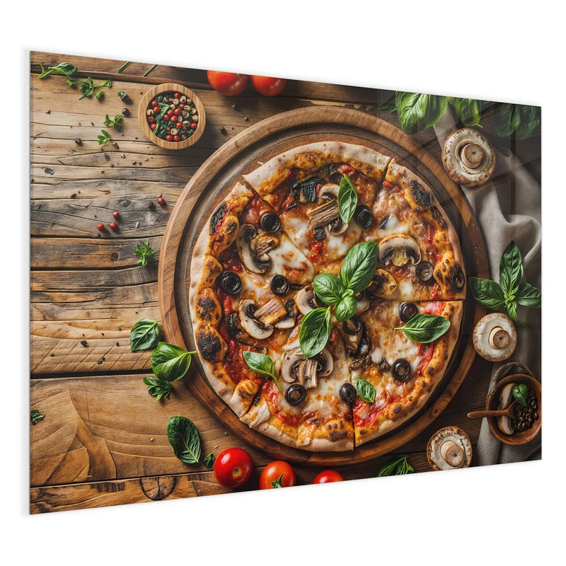 Magnettafel - Pizza mit Champignons