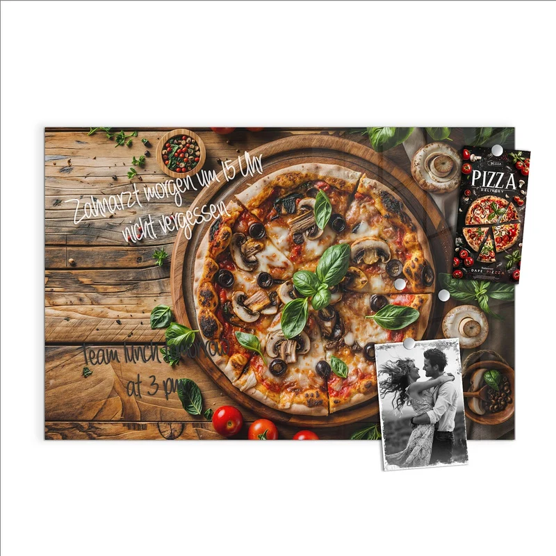 Magnettafel - Pizza mit Champignons