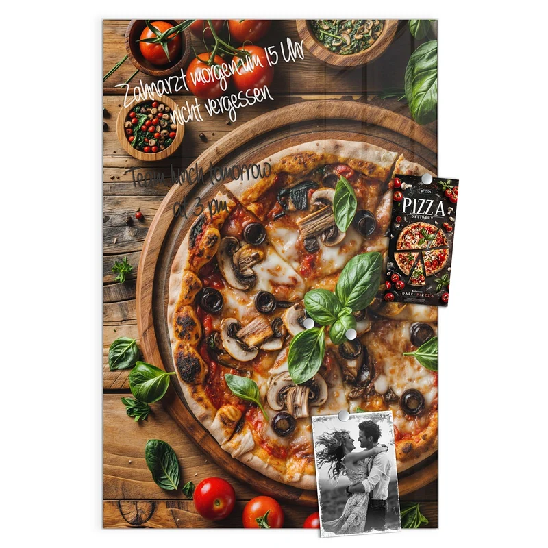 Magnettafel - Pizza mit Champignons