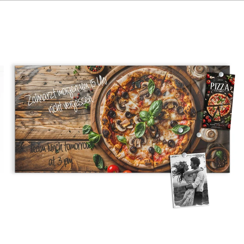 Magnettafel - Pizza mit Champignons