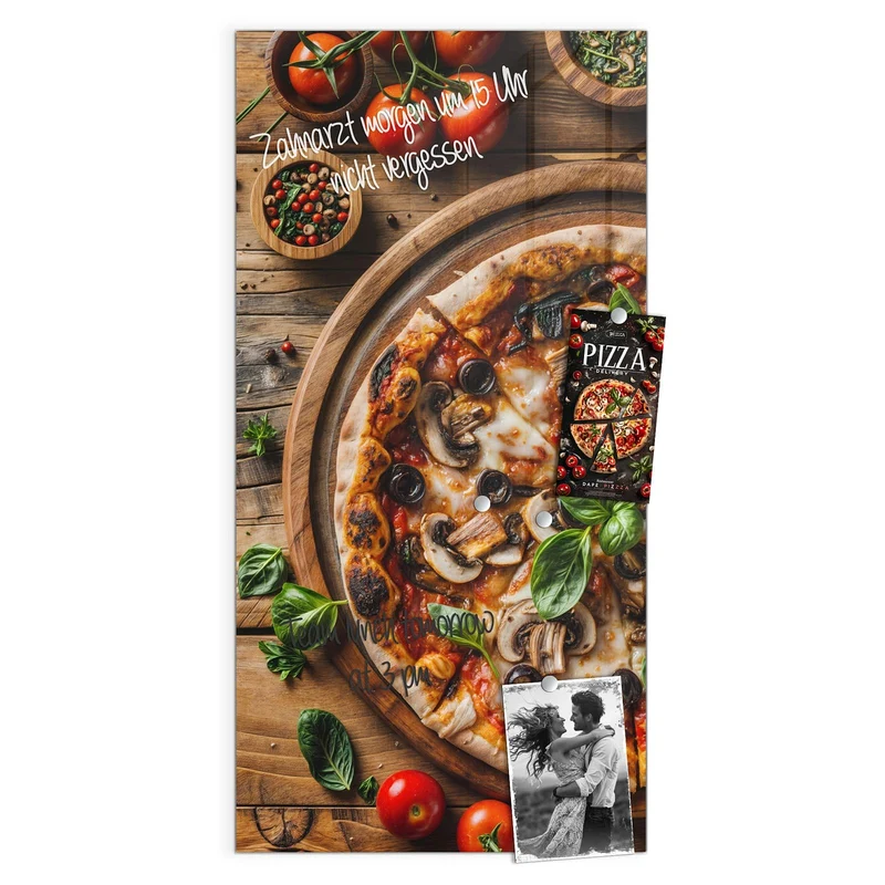 Magnettafel - Pizza mit Champignons