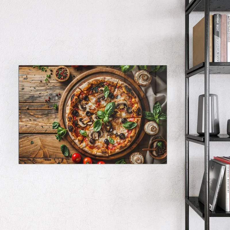 Magnettafel - Pizza mit Champignons